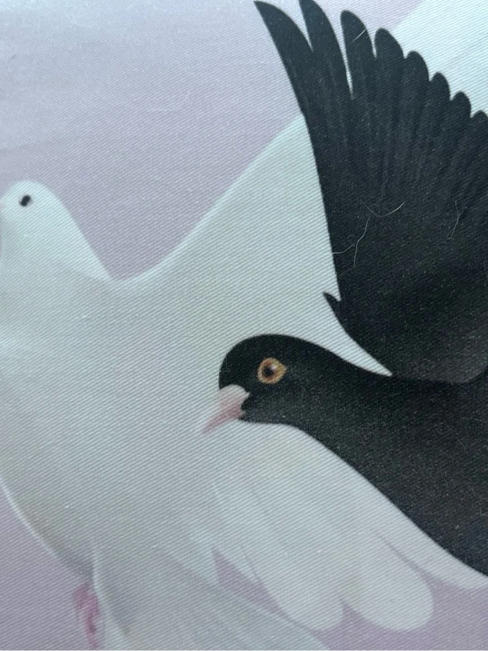 Decorative Pillow featuring Prince’ iconic doves. Print Pillow - light purple